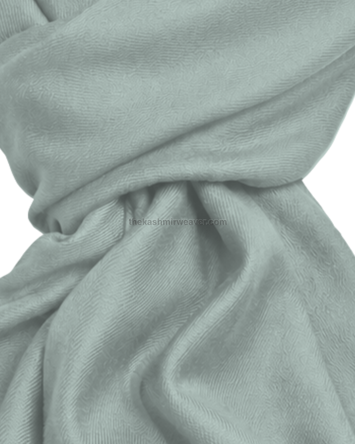 Mint Pale Green Cashmere Pashmina Shawl — close-up texture zoom