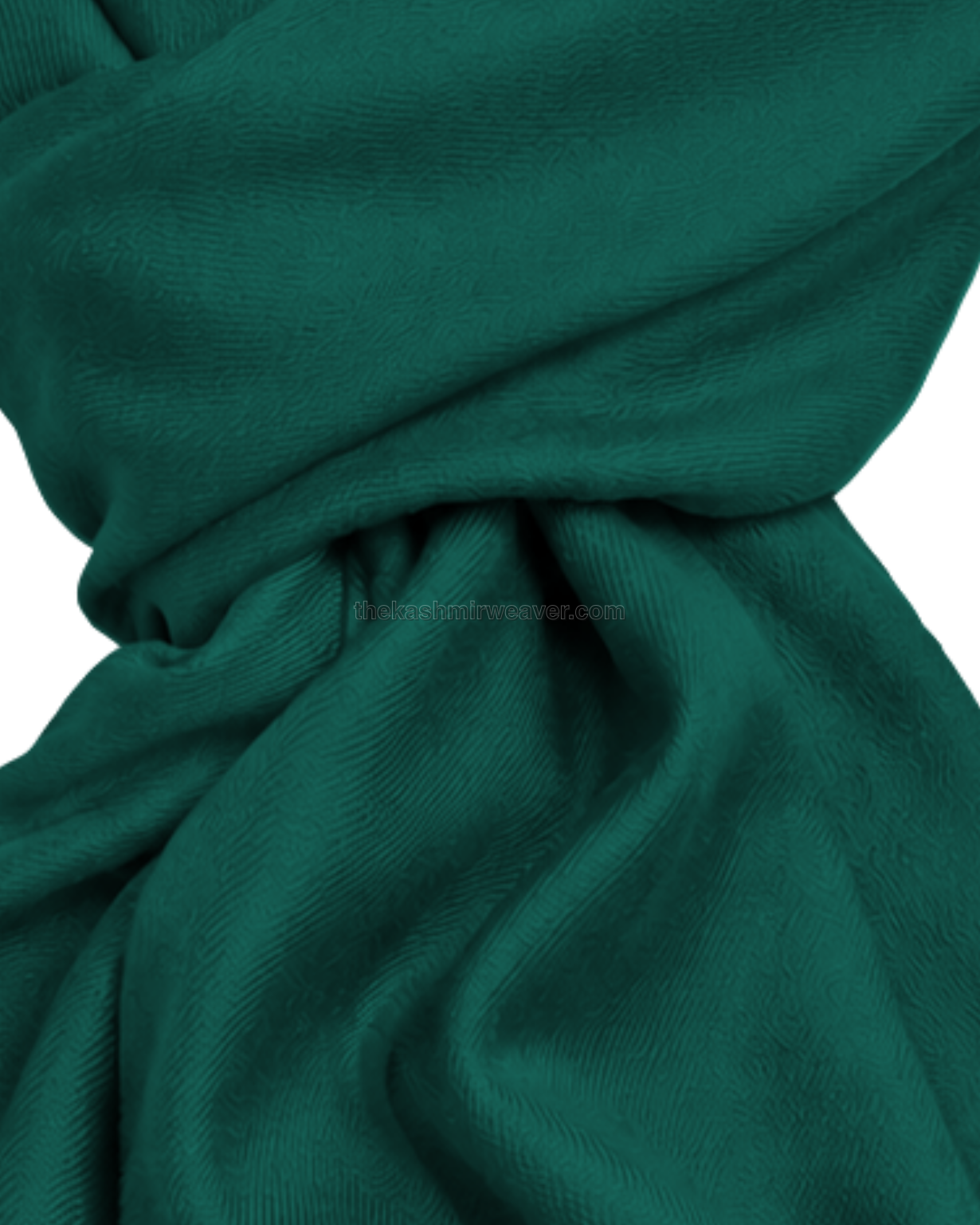 Teal Green Cashmere Pashmina Shawl — close-up texture zoom