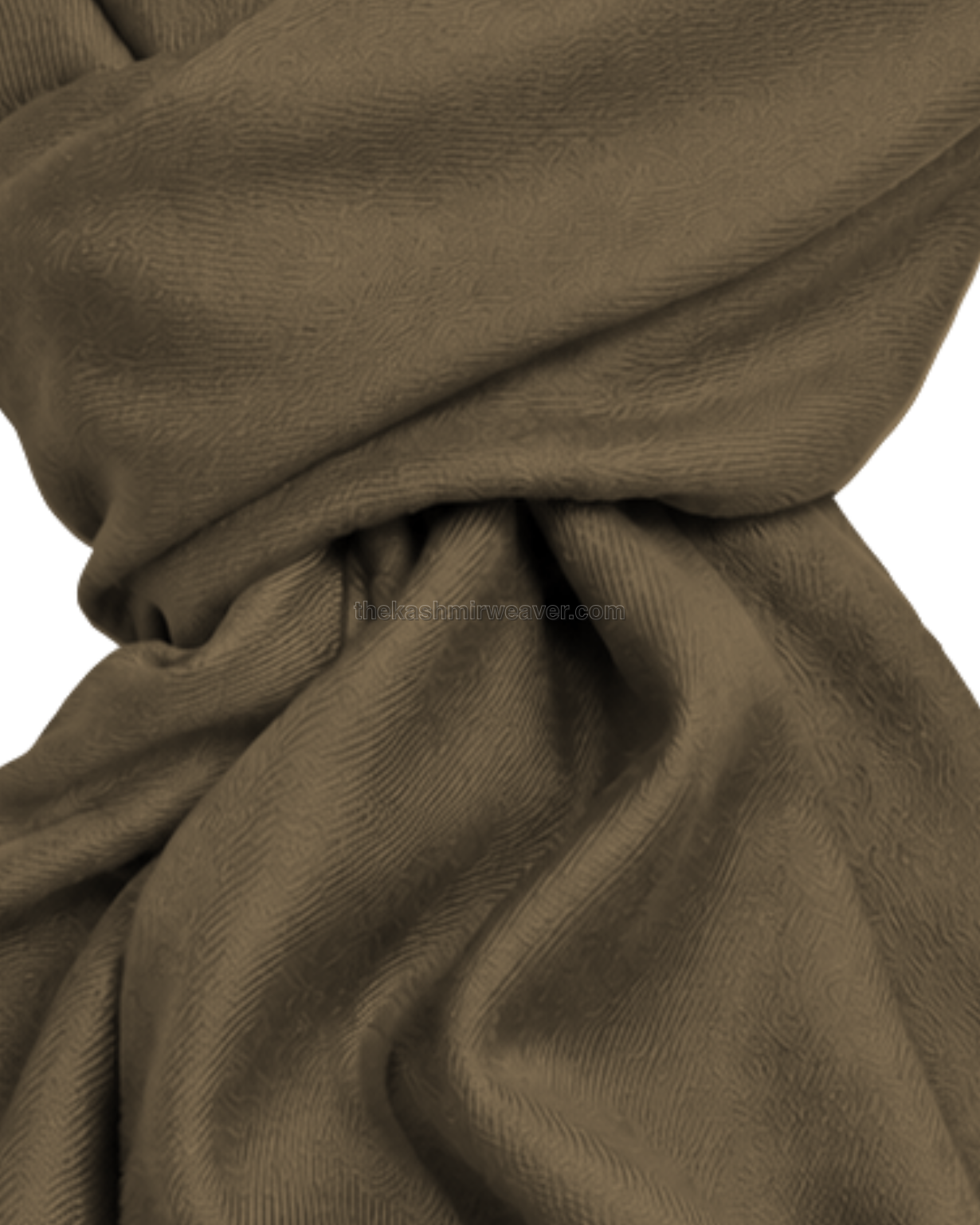 Tan Brown Cashmere Pashmina Shawl — close-up texture zoom