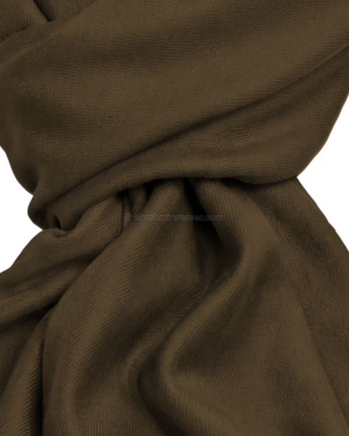 Brown Cashmere Pashmina Shawl — close-up texture zoom