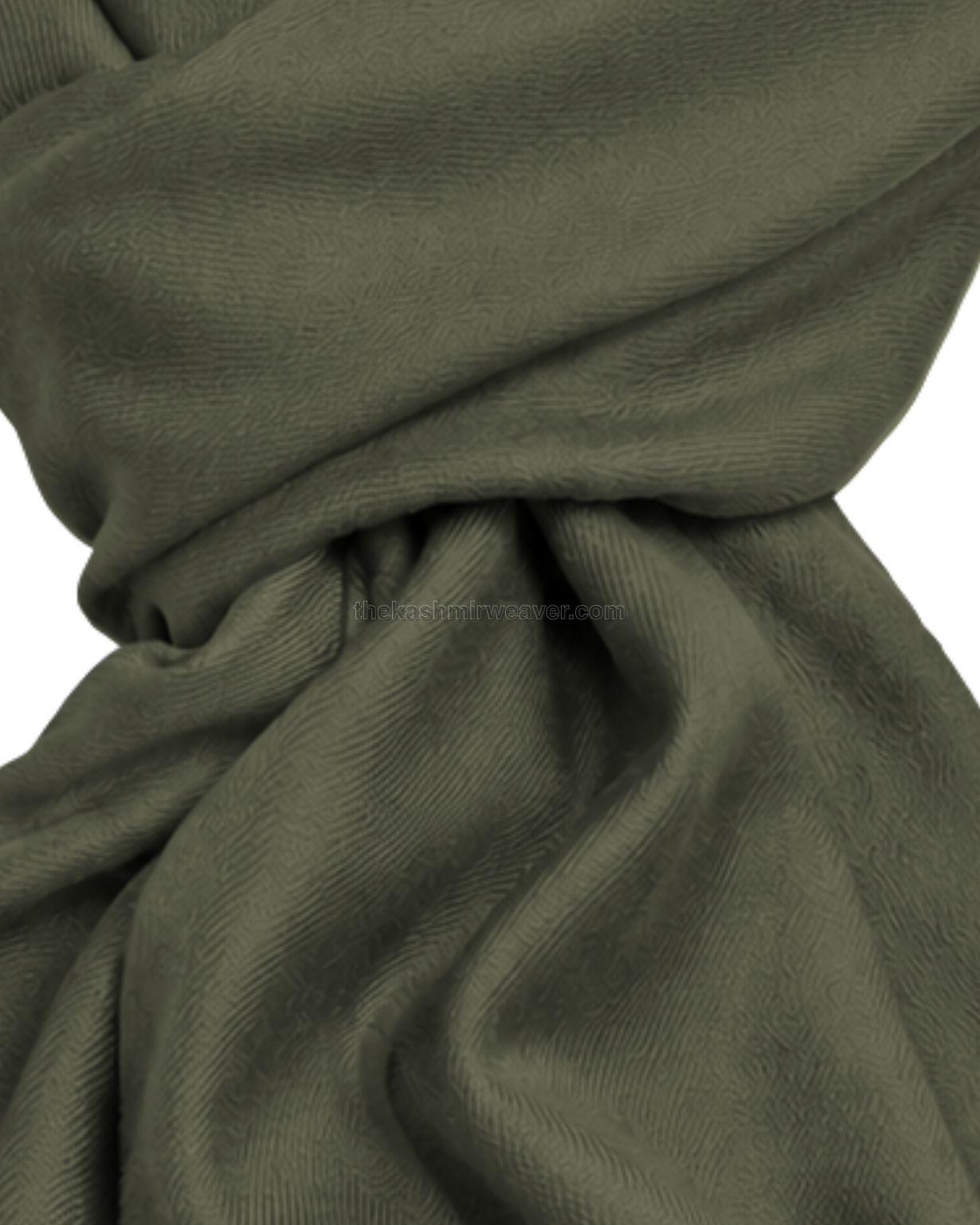 Sage Grey Green Cashmere Pashmina Shawl — close-up texture zoom