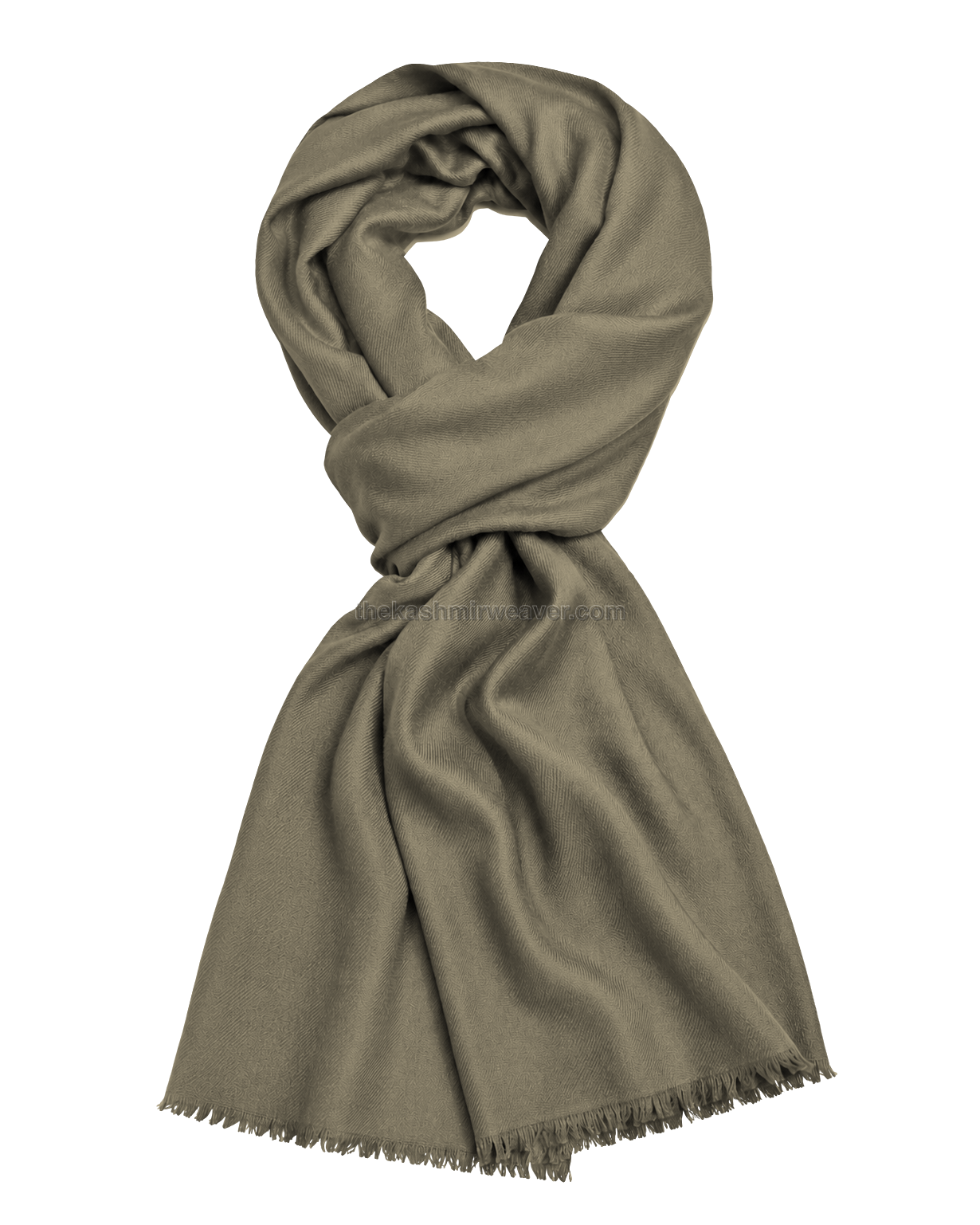 Beige Brown Cashmere Pashmina Shawl — flat view