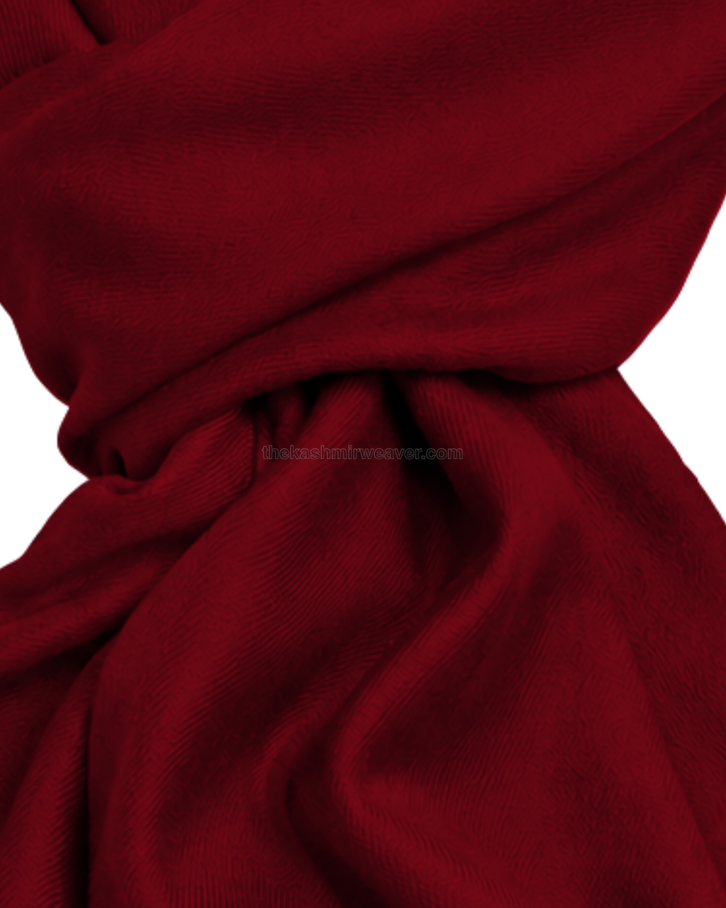 Crimson Red Cashmere Pashmina Shawl — close-up texture zoom