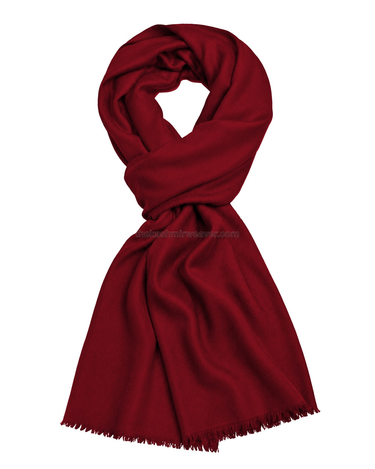 Red Cashmere Pashmina Shawl — flat view