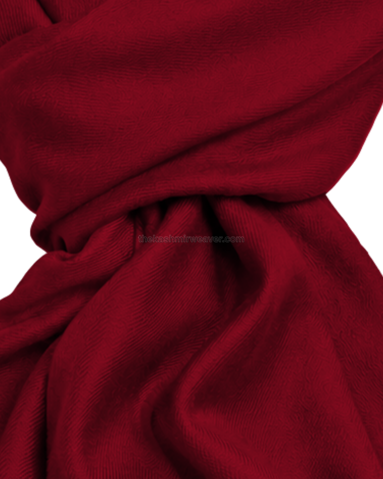 Crimson Red Cashmere Pashmina Shawl — close-up texture zoom