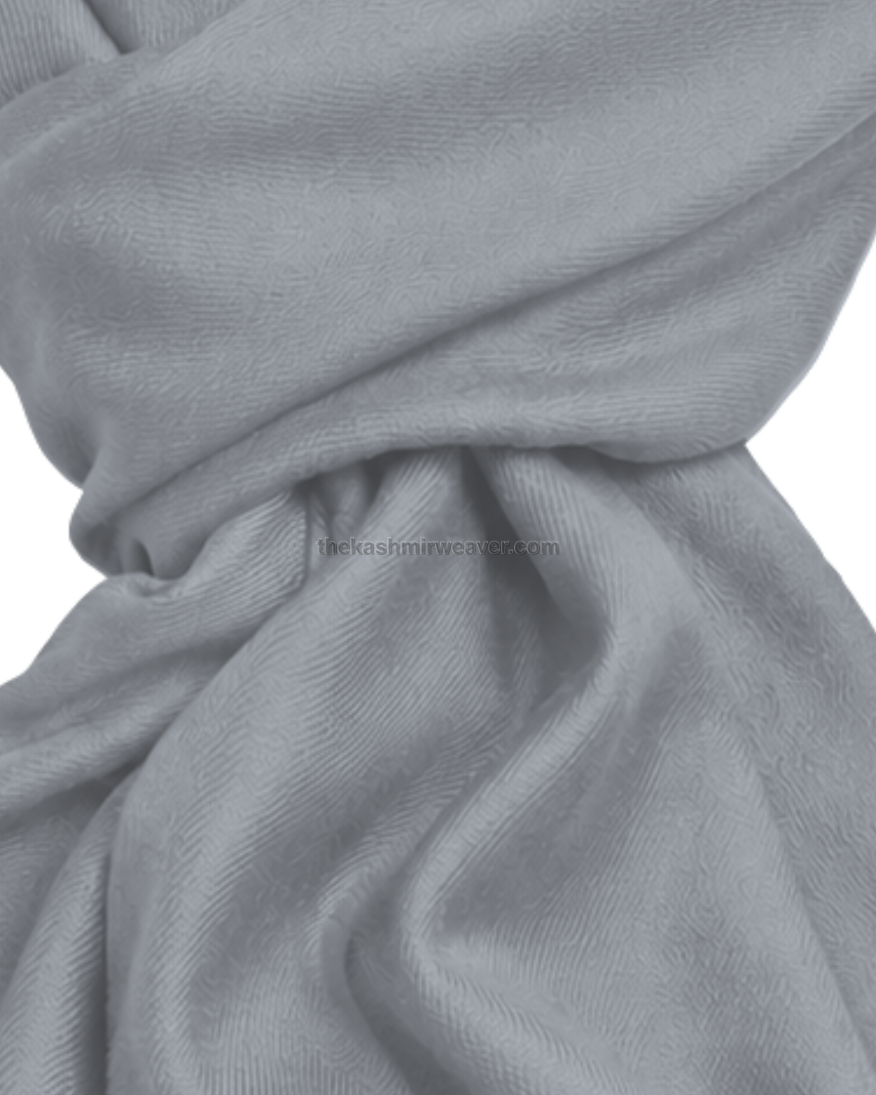 Silver Grey Cashmere Pashmina Shawl — close-up texture zoom