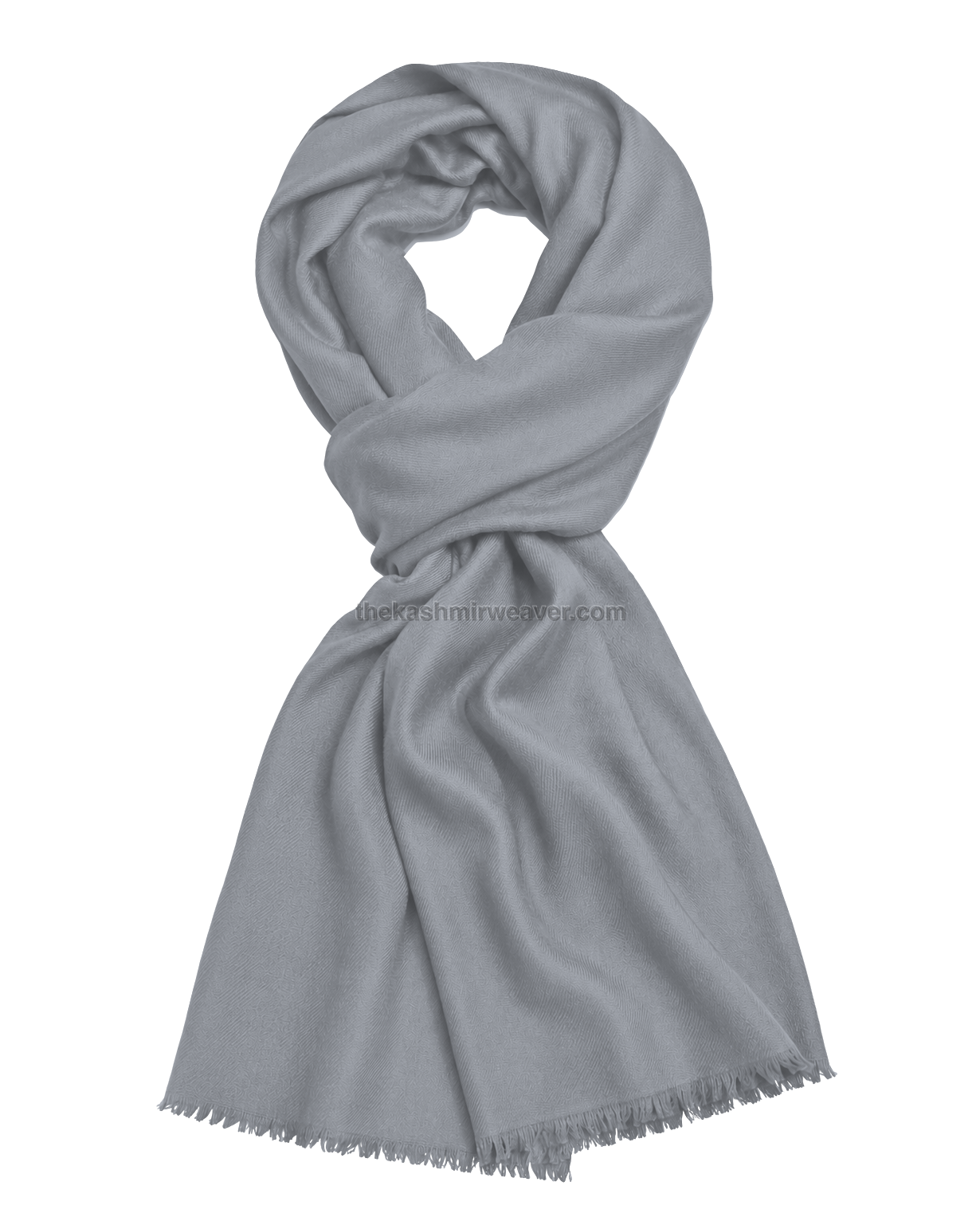 Silver Grey Cashmere Pashmina Shawl — flat view