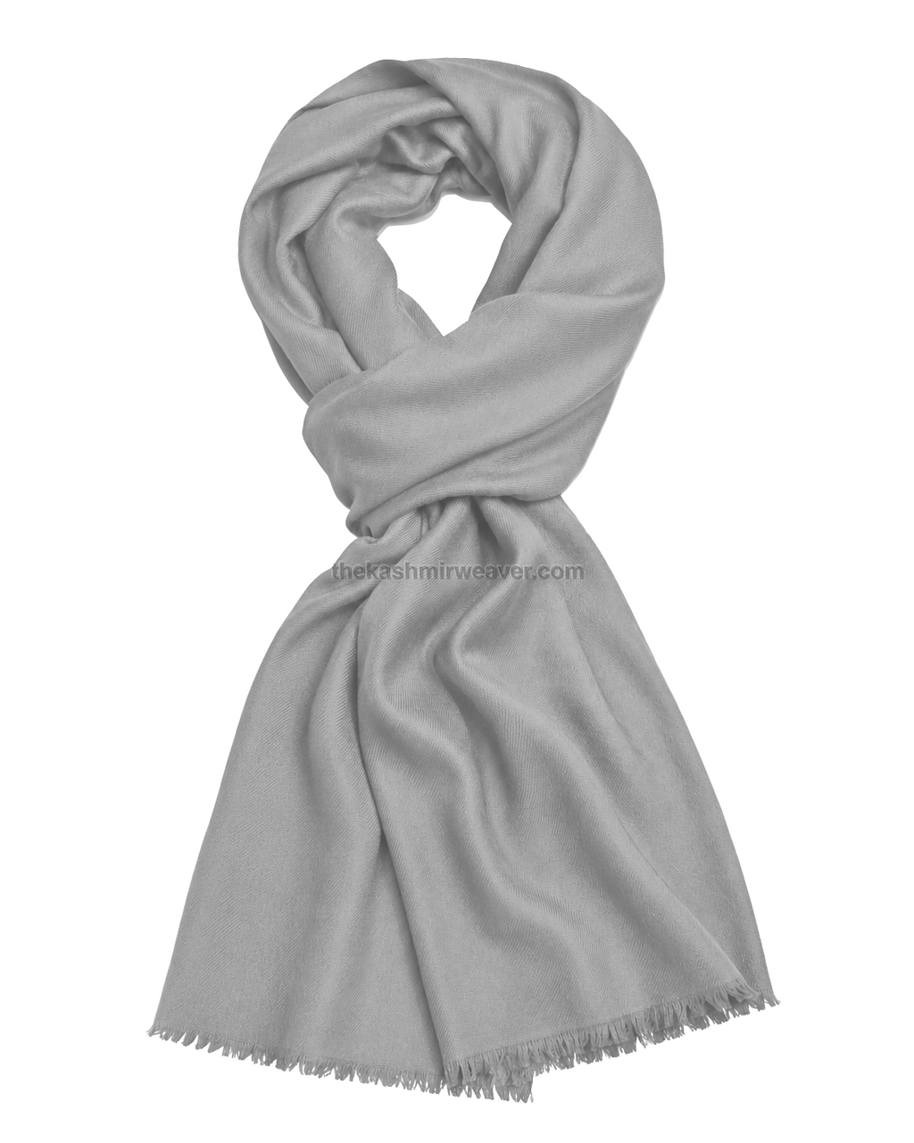 Silver Grey Cashmere Pashmina Shawl — flat view