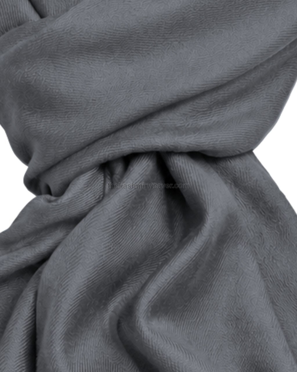 Grey Cashmere Pashmina Shawl — close-up texture zoom