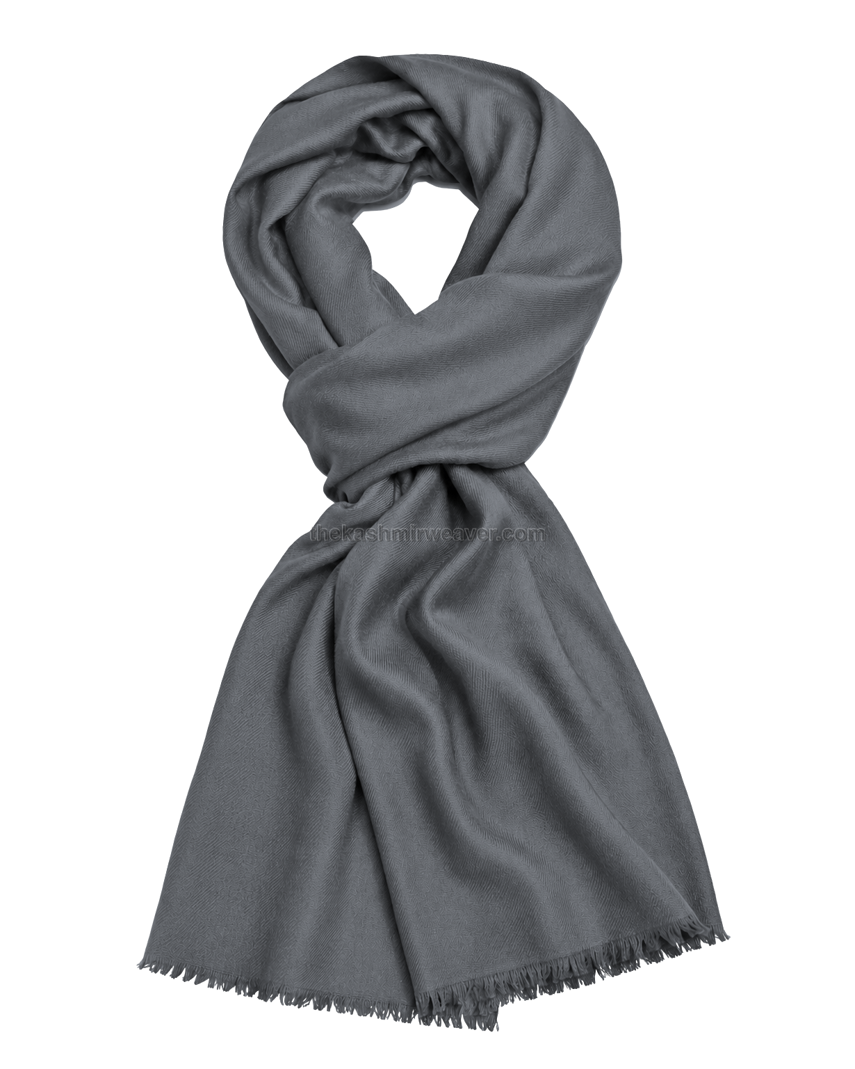 Grey Cashmere Pashmina Shawl — flat view