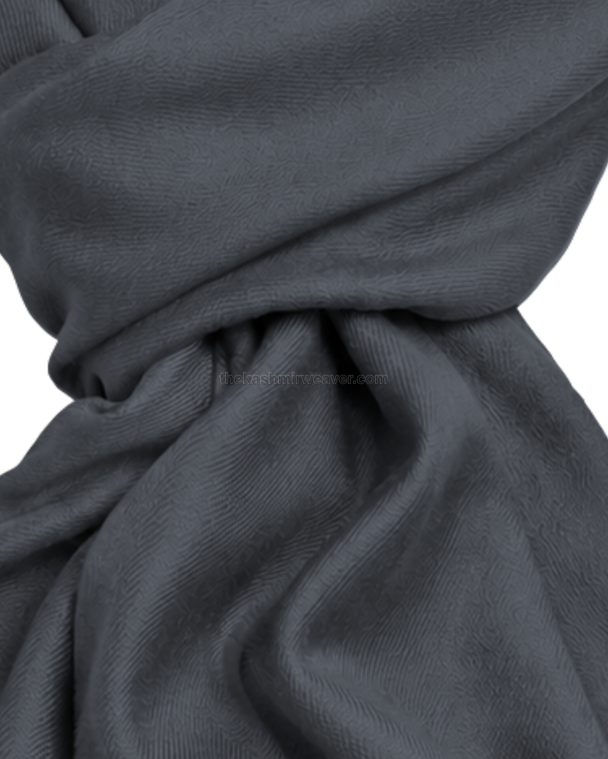 Grey Cashmere Pashmina Shawl — close-up texture zoom