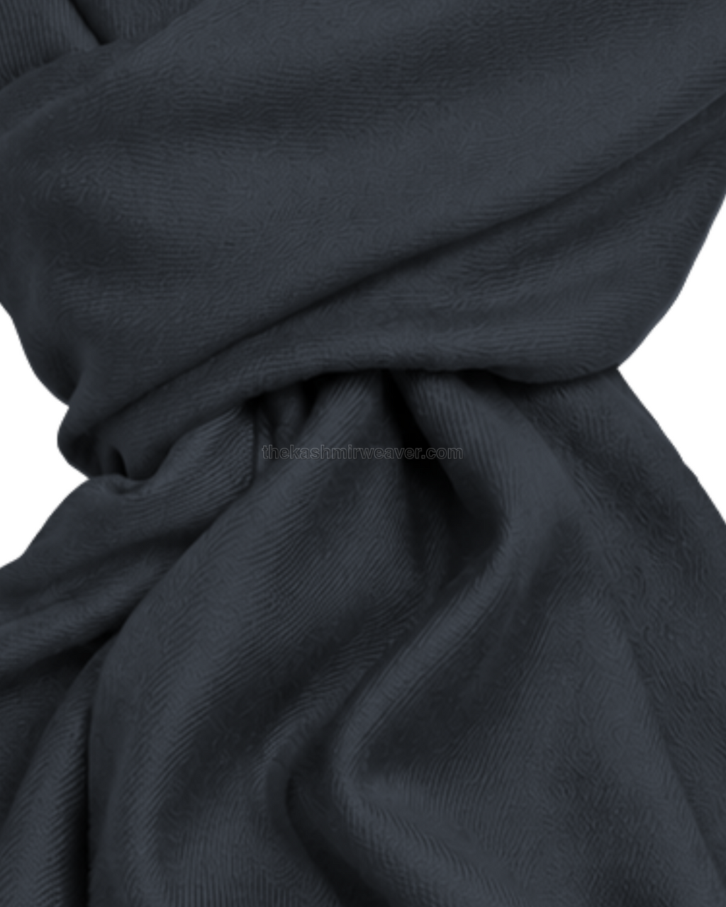 Grey Cashmere Pashmina Shawl — close-up texture zoom