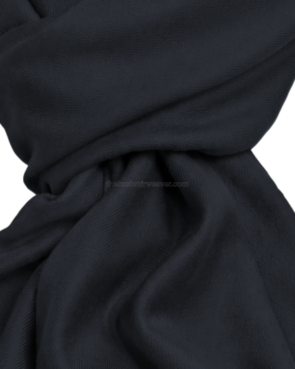 Charcoal Grey Cashmere Pashmina Shawl — close-up texture zoom