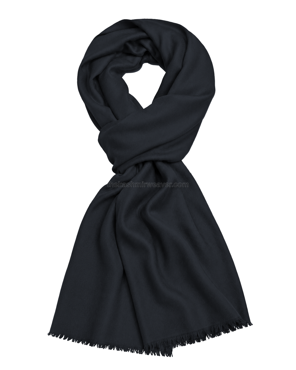 Charcoal Grey Cashmere Pashmina Shawl — flat view