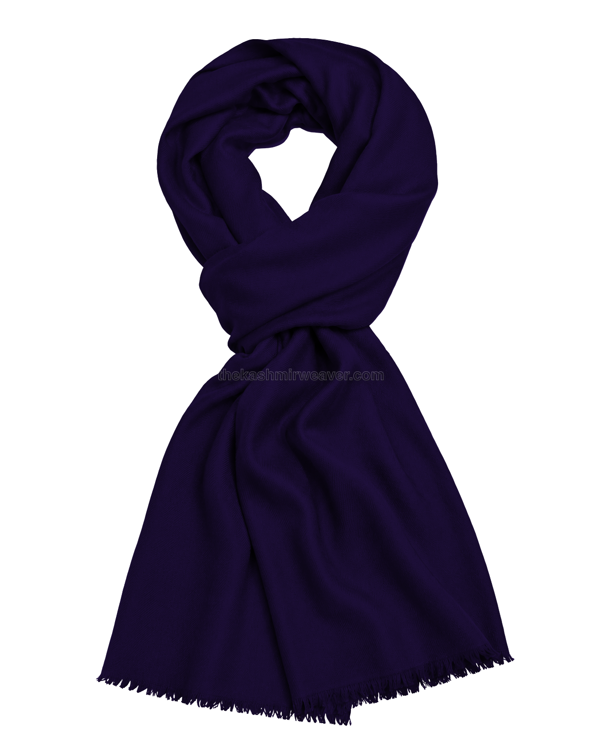 Indigo Purple Cashmere Pashmina Shawl — flat view