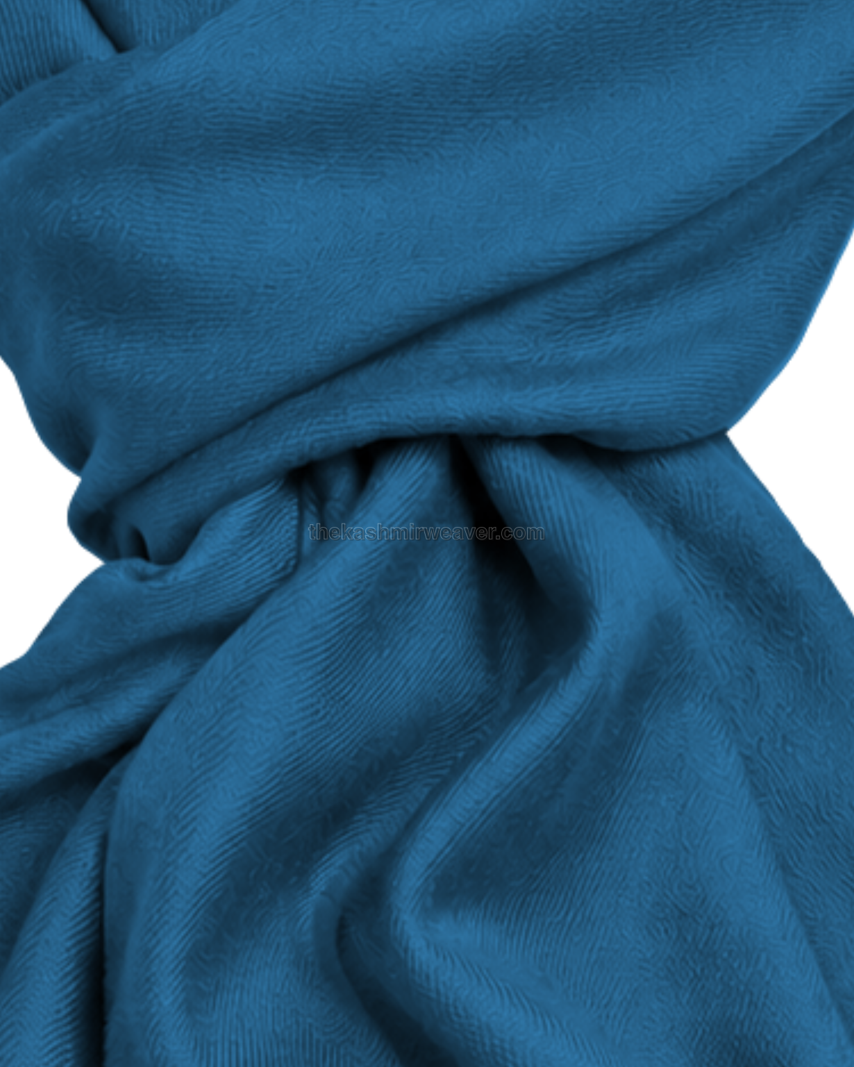 Blue Cashmere Pashmina Shawl — close-up texture zoom