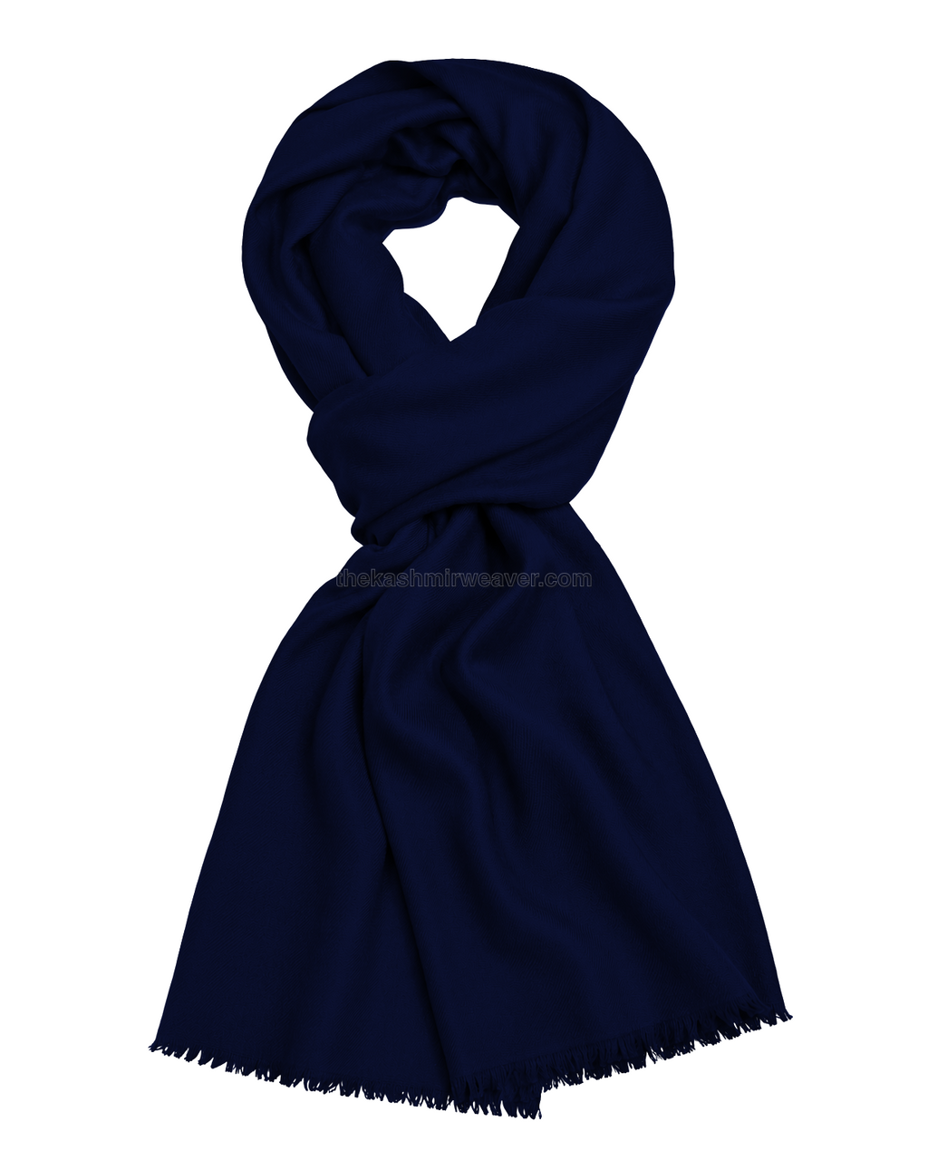 Navy Blue Cashmere Pashmina Shawl — flat view
