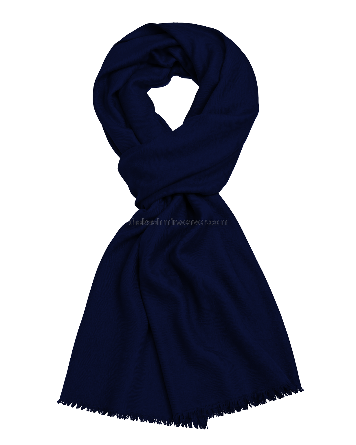 Navy Blue Cashmere Pashmina Shawl — flat view