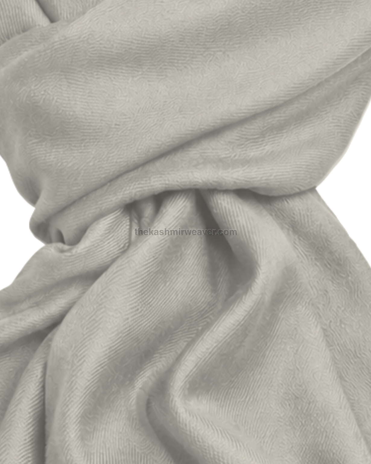 Cream White Cashmere Pashmina Shawl — close-up texture zoom