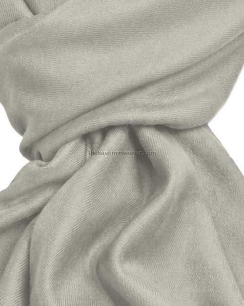Cream White Cashmere Pashmina Shawl — close-up texture zoom