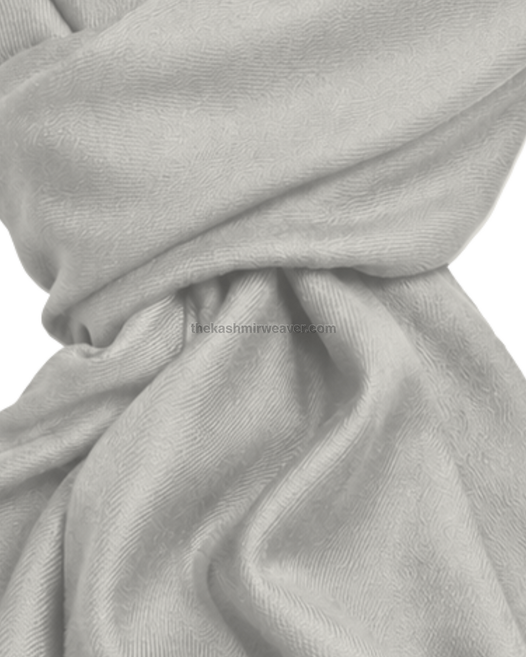 Off-White White Cashmere Pashmina Shawl — close-up texture zoom