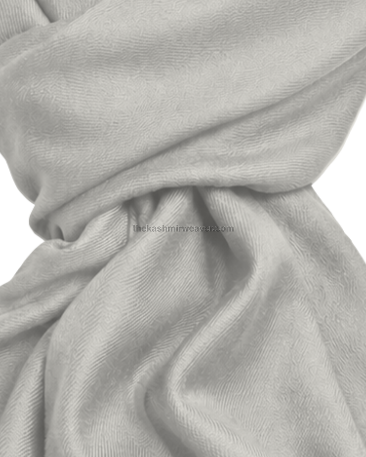 Off-White White Cashmere Pashmina Shawl — close-up texture zoom