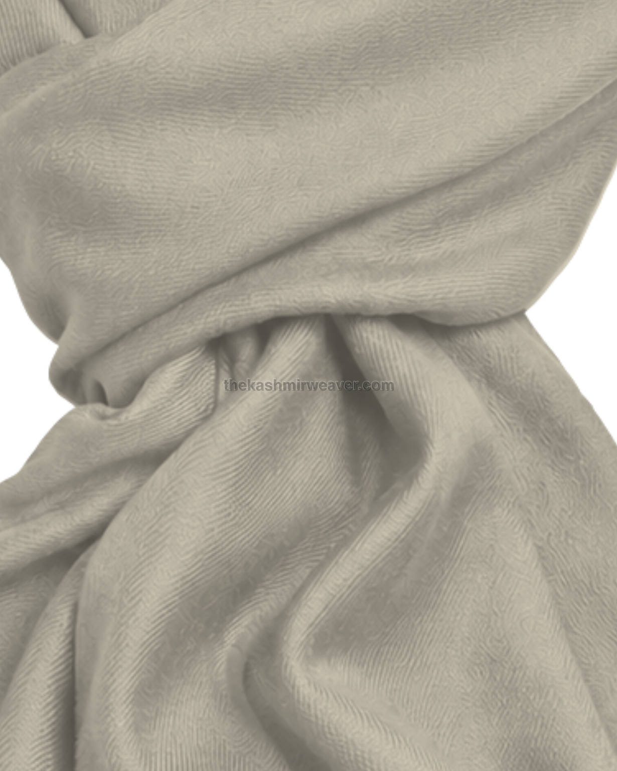 Beige White Cashmere Pashmina Shawl — close-up texture zoom