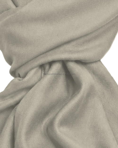 Beige White Cashmere Pashmina Shawl — close-up texture zoom