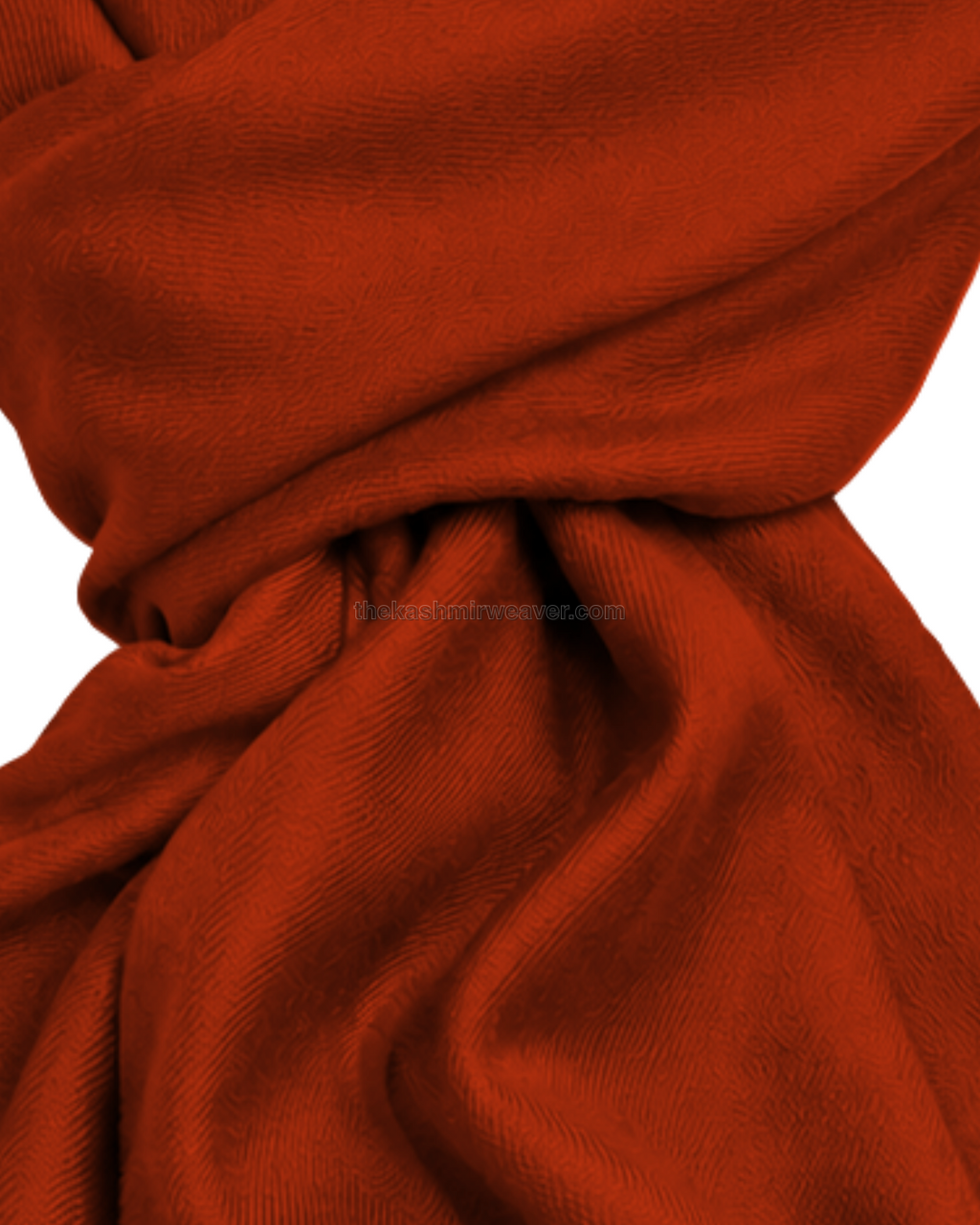 Red-Orange Orange Cashmere Pashmina Shawl — close-up texture zoom