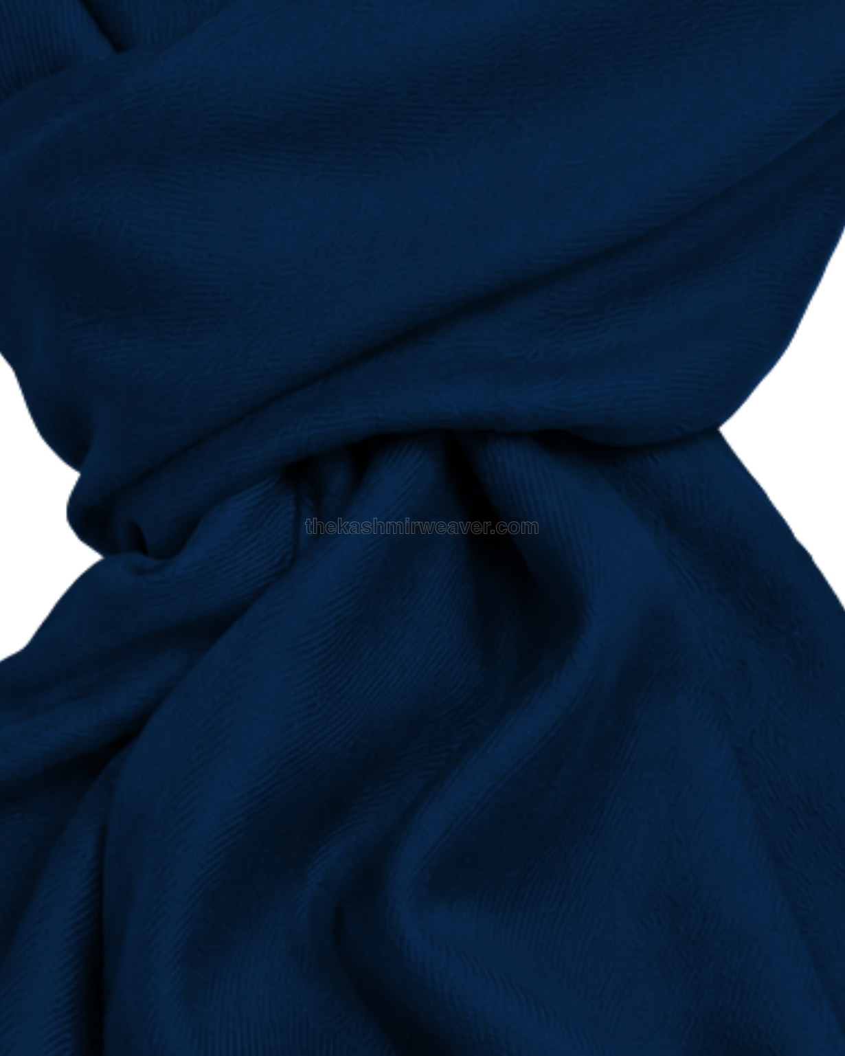 Navy Blue Cashmere Pashmina Shawl — close-up texture zoom