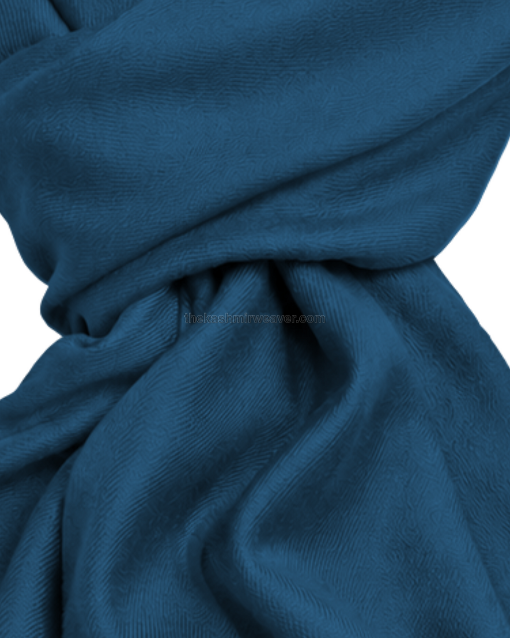 Steel Blue Cashmere Pashmina Shawl — close-up texture zoom