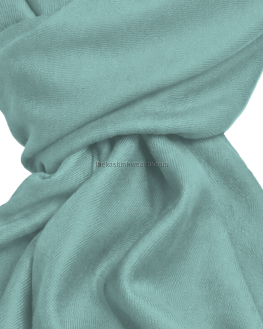 Mint Green Cashmere Pashmina Shawl — close-up texture zoom
