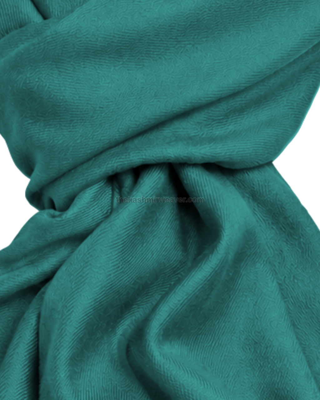 Turquoise Green Cashmere Pashmina Shawl — close-up texture zoom