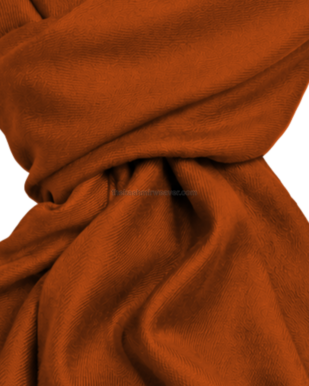 Rust Orange Cashmere Pashmina Shawl — close-up texture zoom