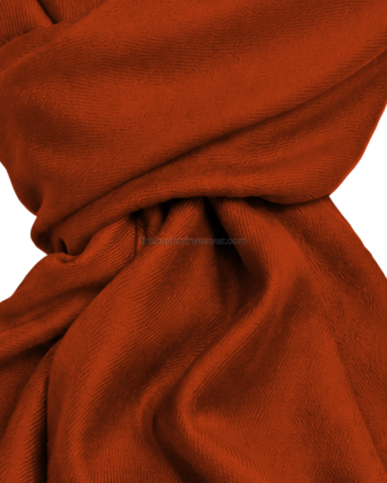 Red-Orange Orange Cashmere Pashmina Shawl — close-up texture zoom
