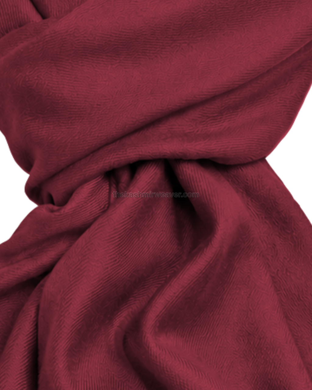 Salmon Red Cashmere Pashmina Shawl — close-up texture zoom