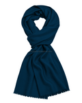 Navy Blue Cashmere Pashmina Shawl — flat view