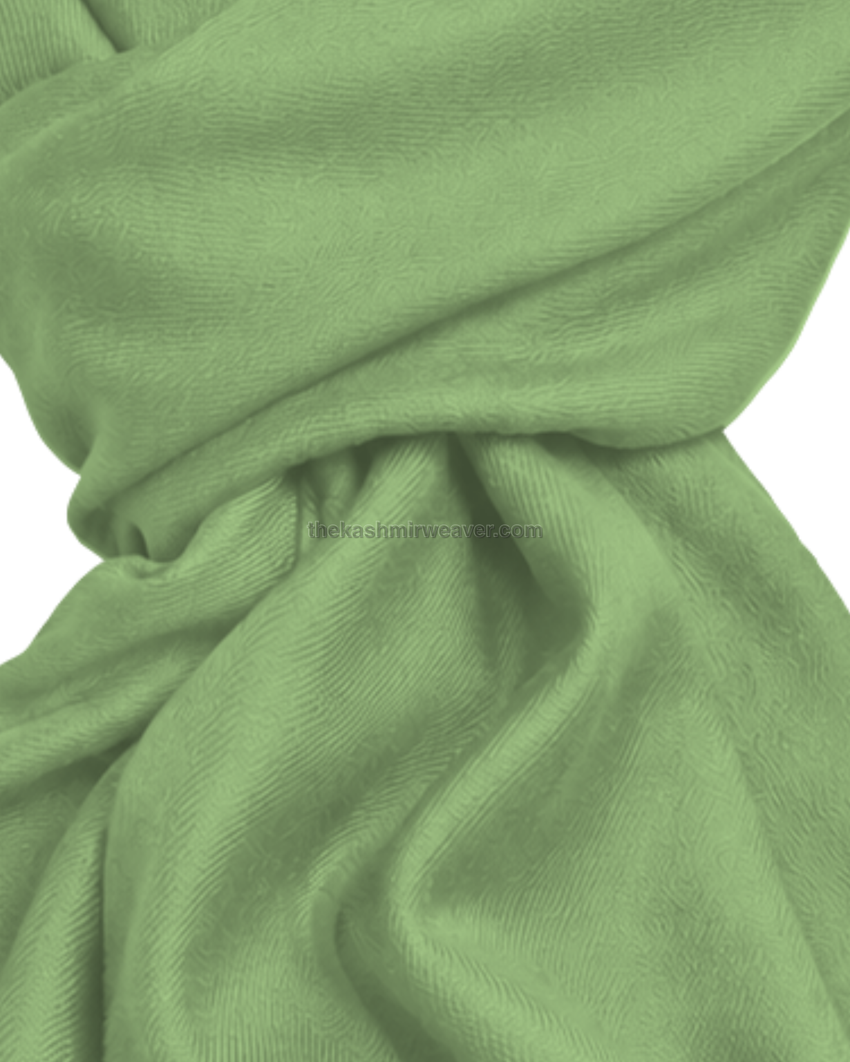 Pastel Green Cashmere Pashmina Shawl — close-up texture zoom