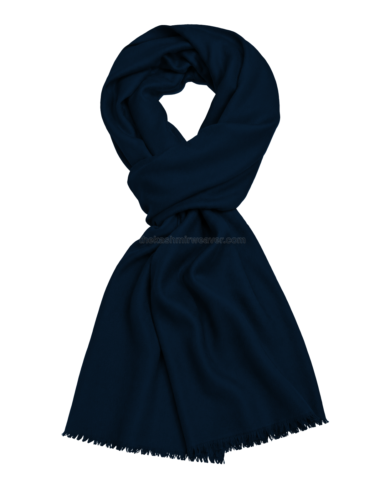 Dark Navy Blue Cashmere Pashmina Shawl — flat view