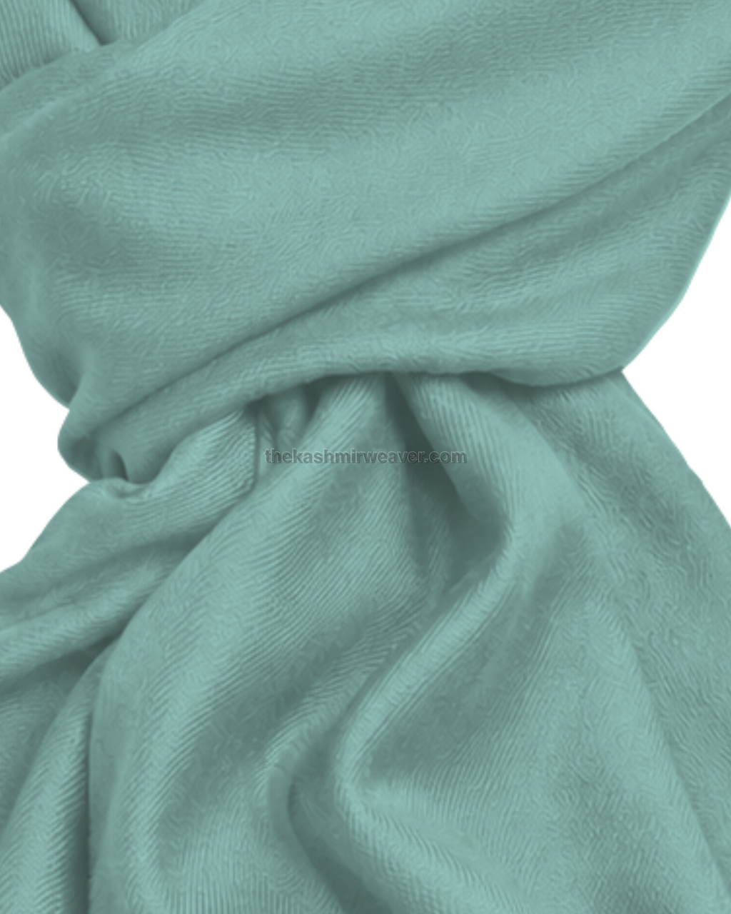 Mint Green Cashmere Pashmina Shawl — close-up texture zoom
