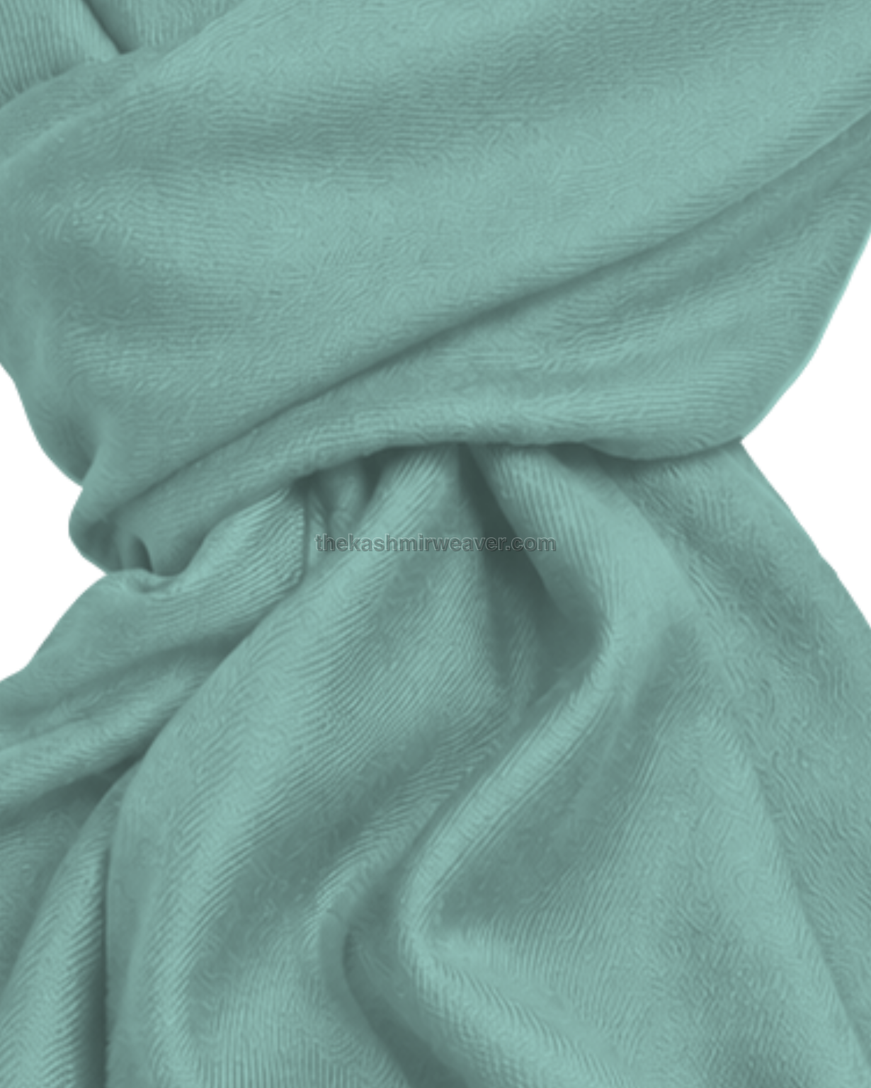 Mint Green Cashmere Pashmina Shawl — close-up texture zoom