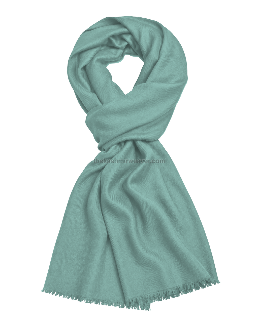 Mint Green Cashmere Pashmina Shawl — flat view