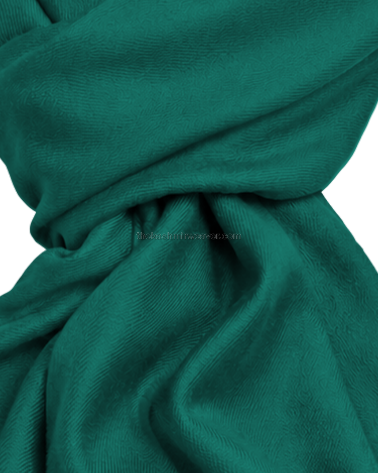Teal Green Cashmere Pashmina Shawl — close-up texture zoom
