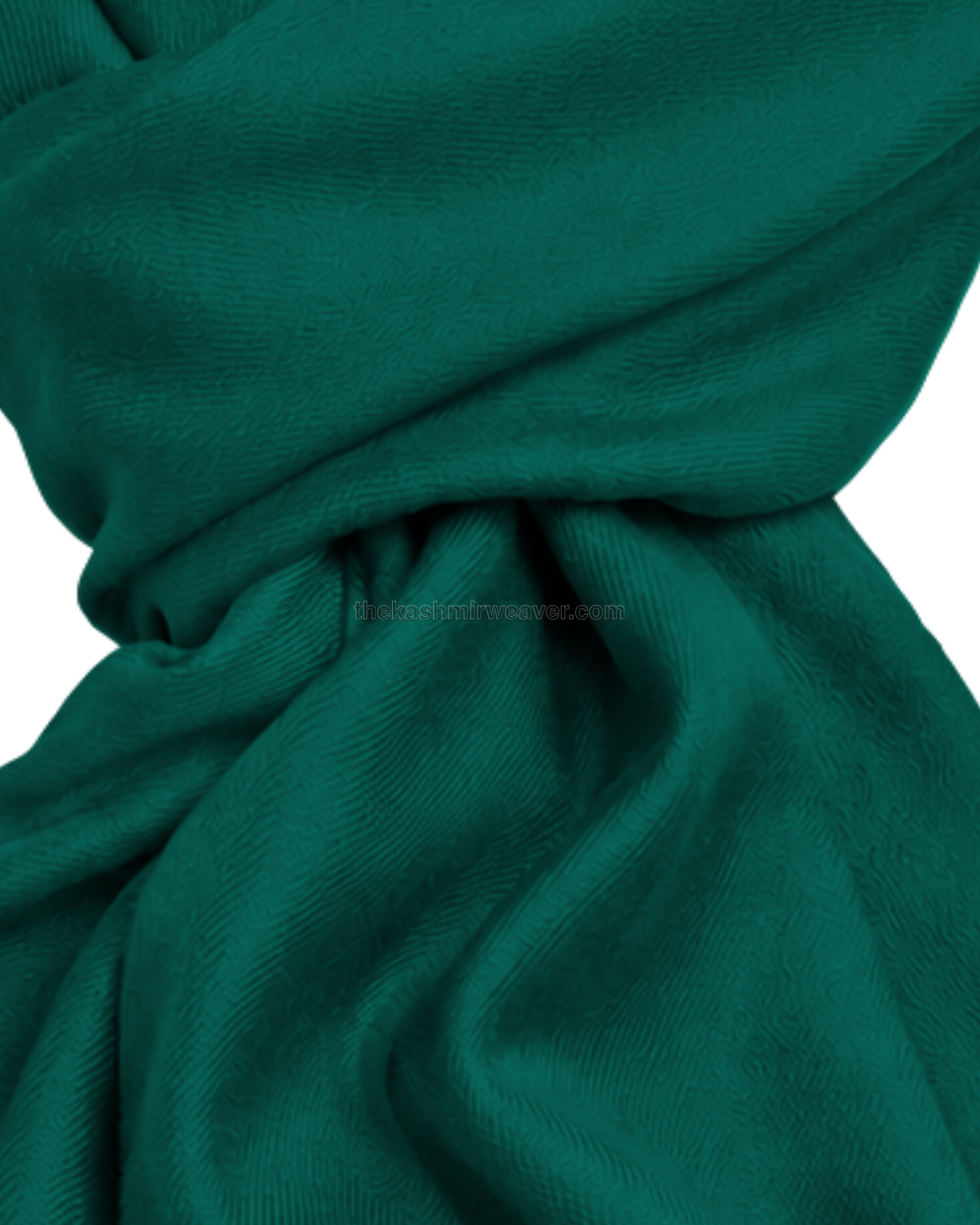 Teal Green Cashmere Pashmina Shawl — close-up texture zoom